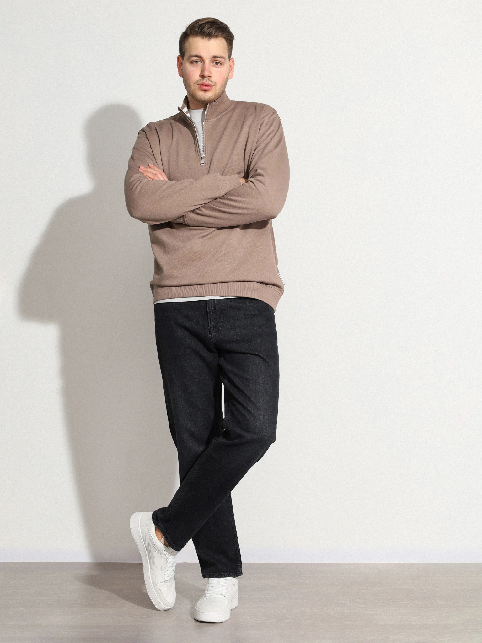 Толстовка темно-бежевого цвета из хлопка